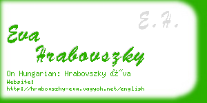 eva hrabovszky business card